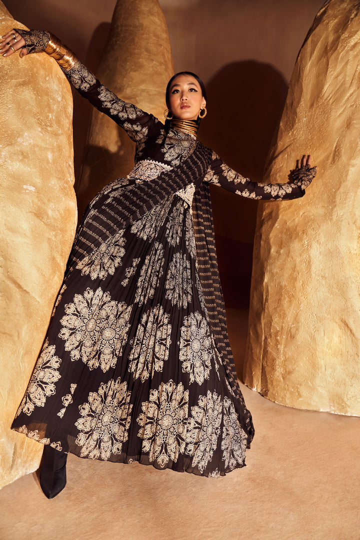 Black Tara Belted Anarkali