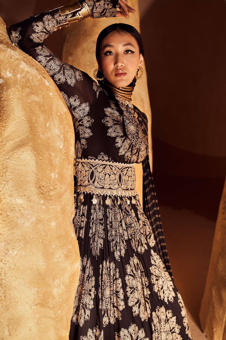Black Tara Belted Anarkali
