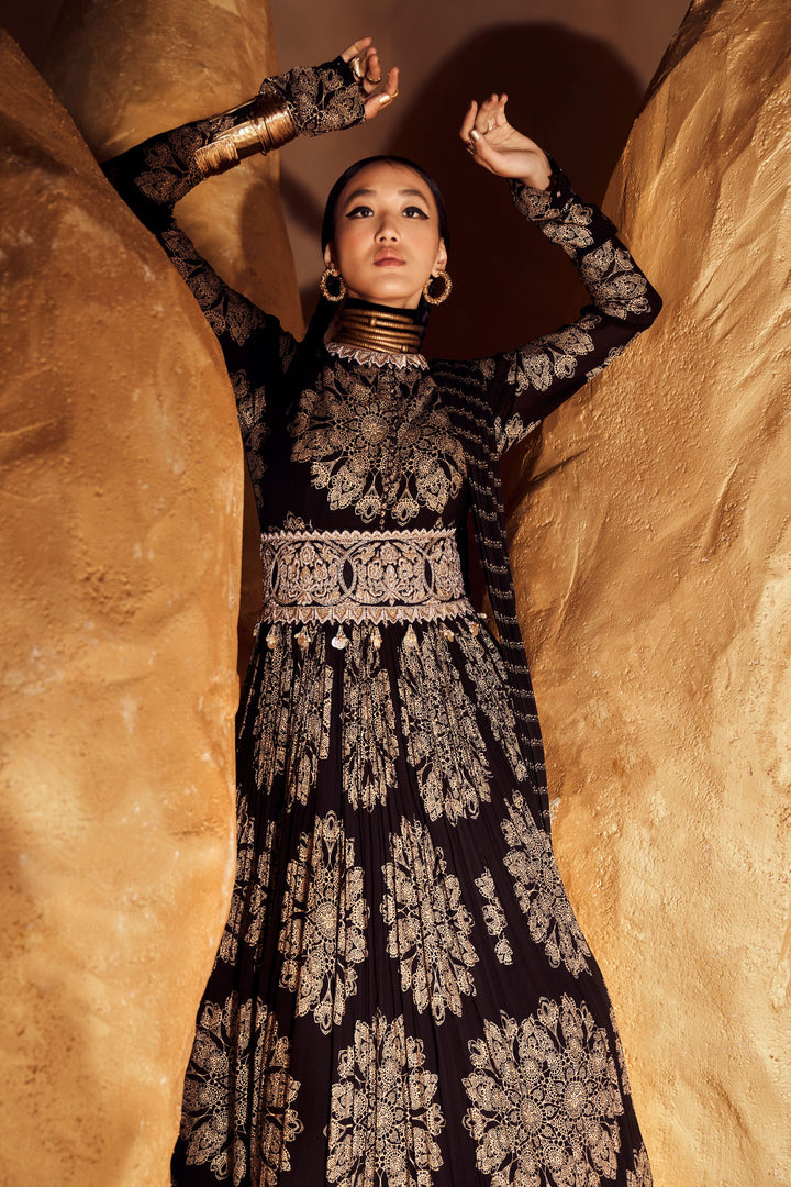 Black Tara Belted Anarkali
