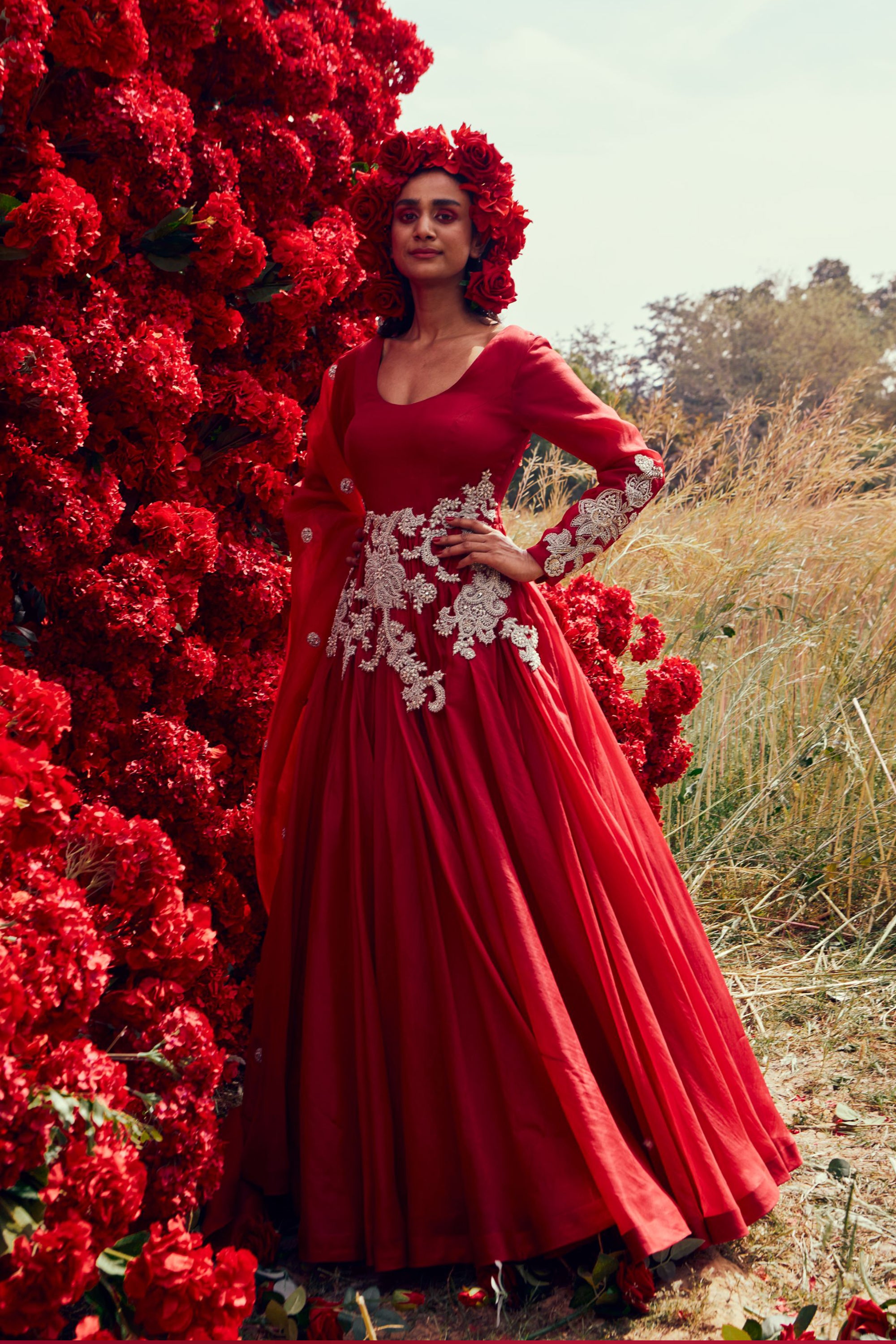 fitted lace wedding dress Orange and Pink Organza Prom Dresses High-Low Off The Shoulder Beaded Waist 24274 Custom Colors / US2
