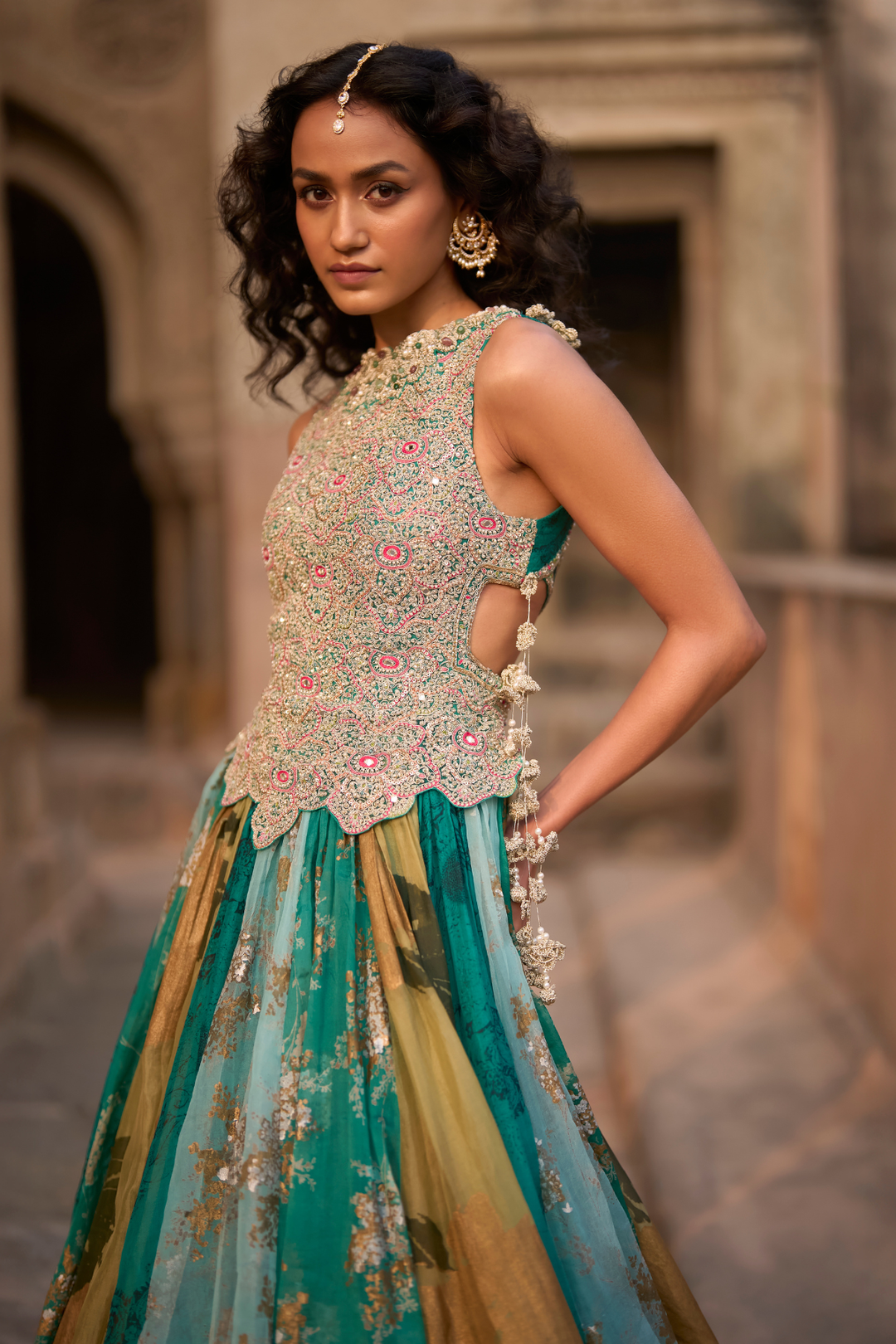 Khushi Teal Green Anarkali