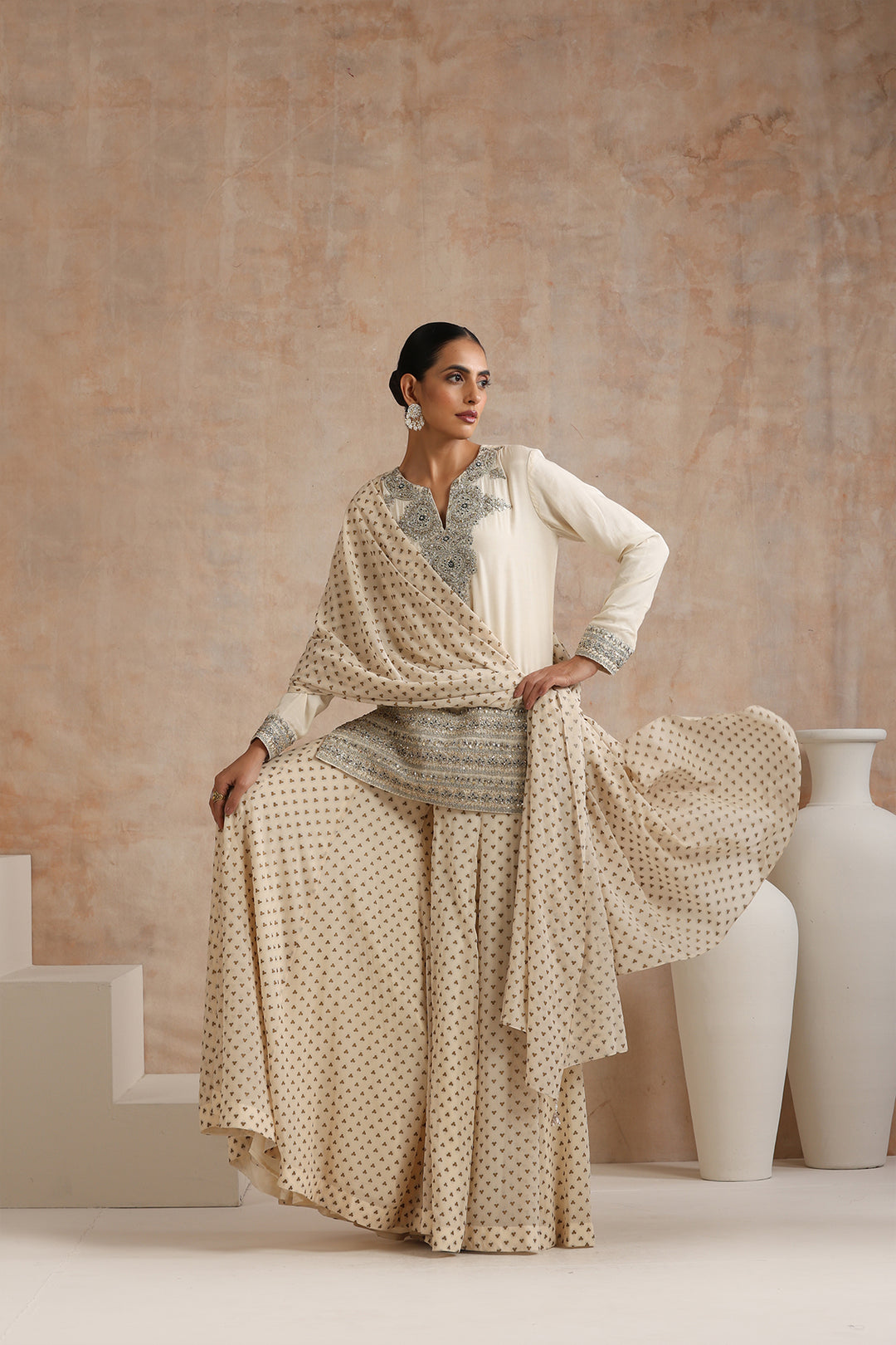 RADHYA SHORT KURTA & SHARARA SET