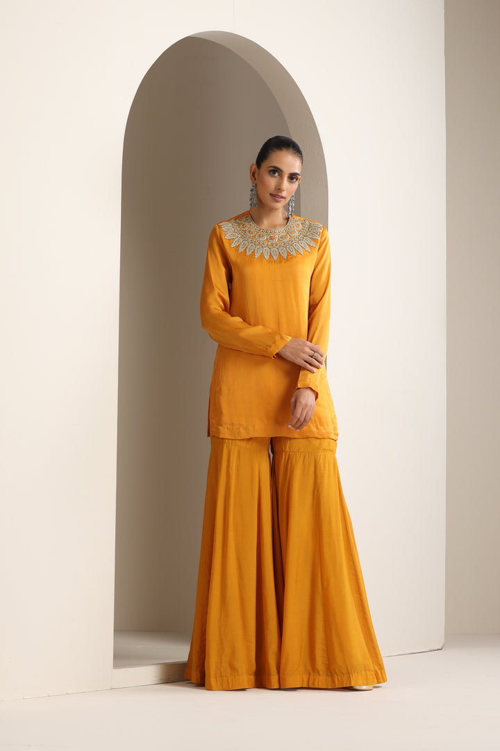 Aarya Short Kurta & Sharara Set