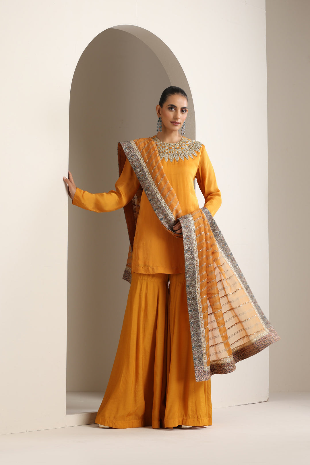 Aarya Short Kurta & Sharara Set