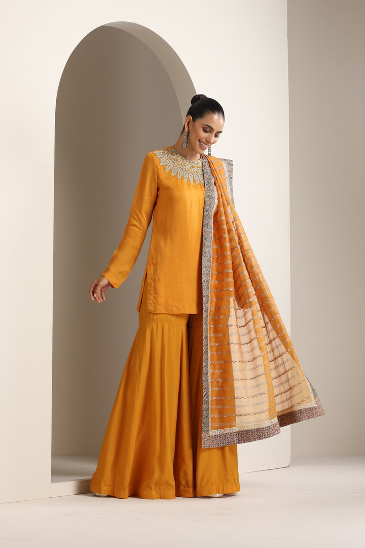 Aarya Short Kurta & Sharara Set