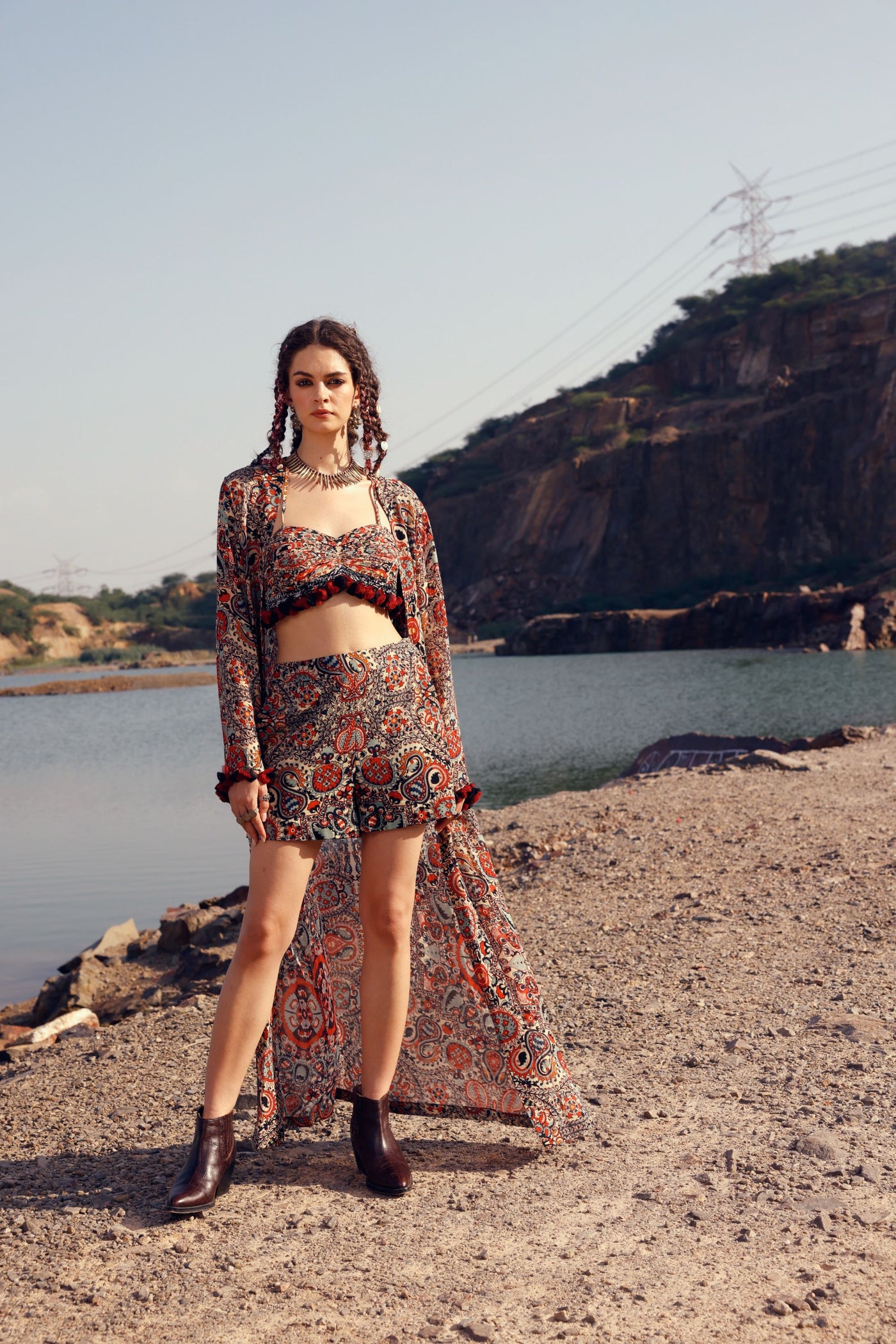 Armenian Garden Print Jacket & Shorts Set