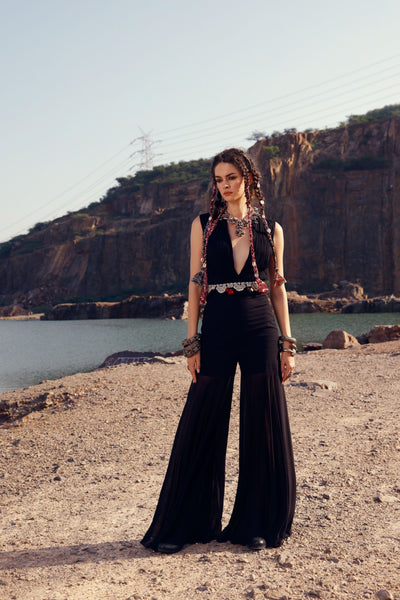 Black Pleated Jumpsuit