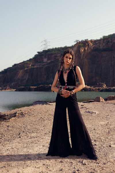 Black Pleated Jumpsuit