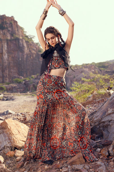 Armenian Garden Bow Tie Top & Skirt Set