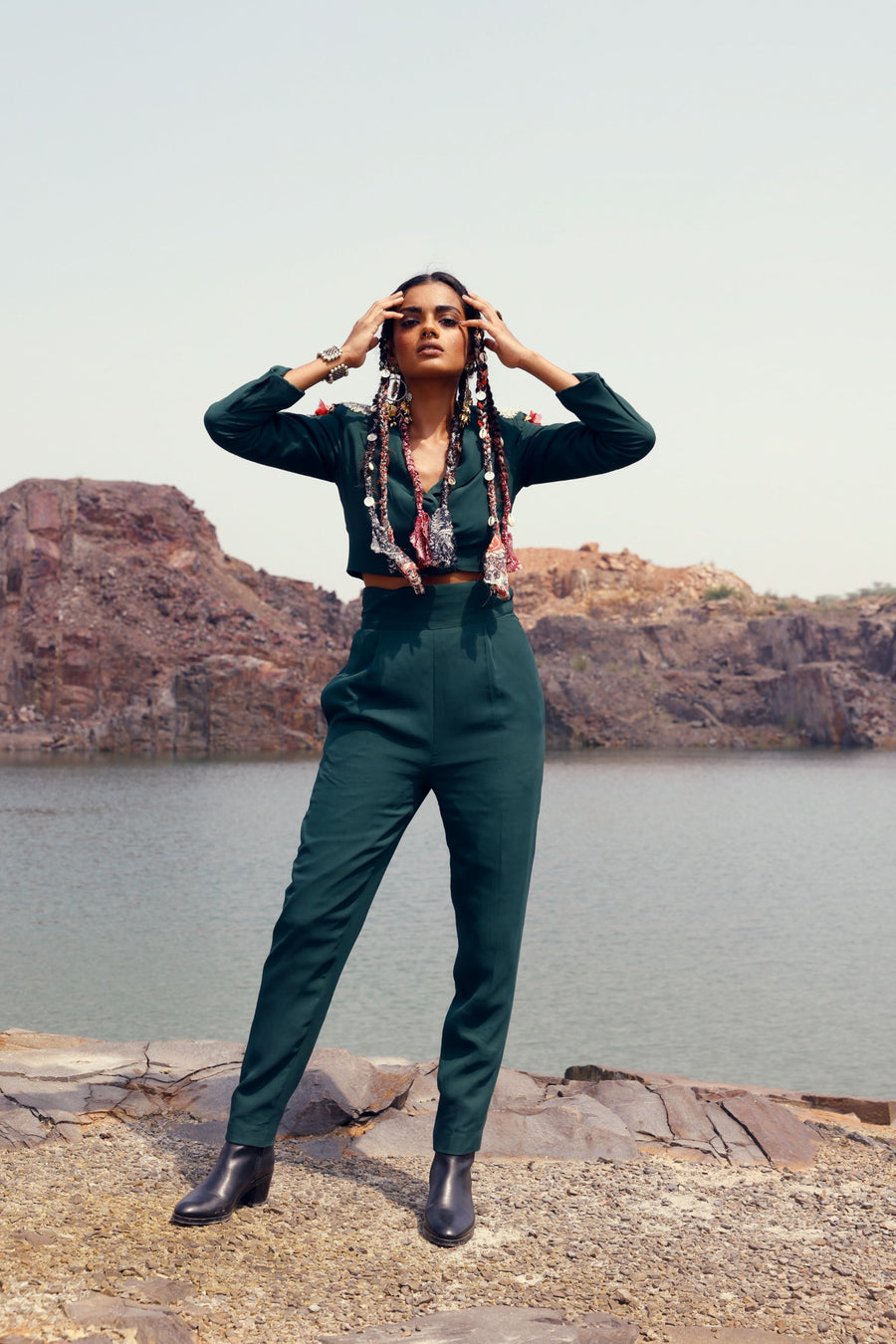 Armenian Garden Print Pleated Jumpsuit