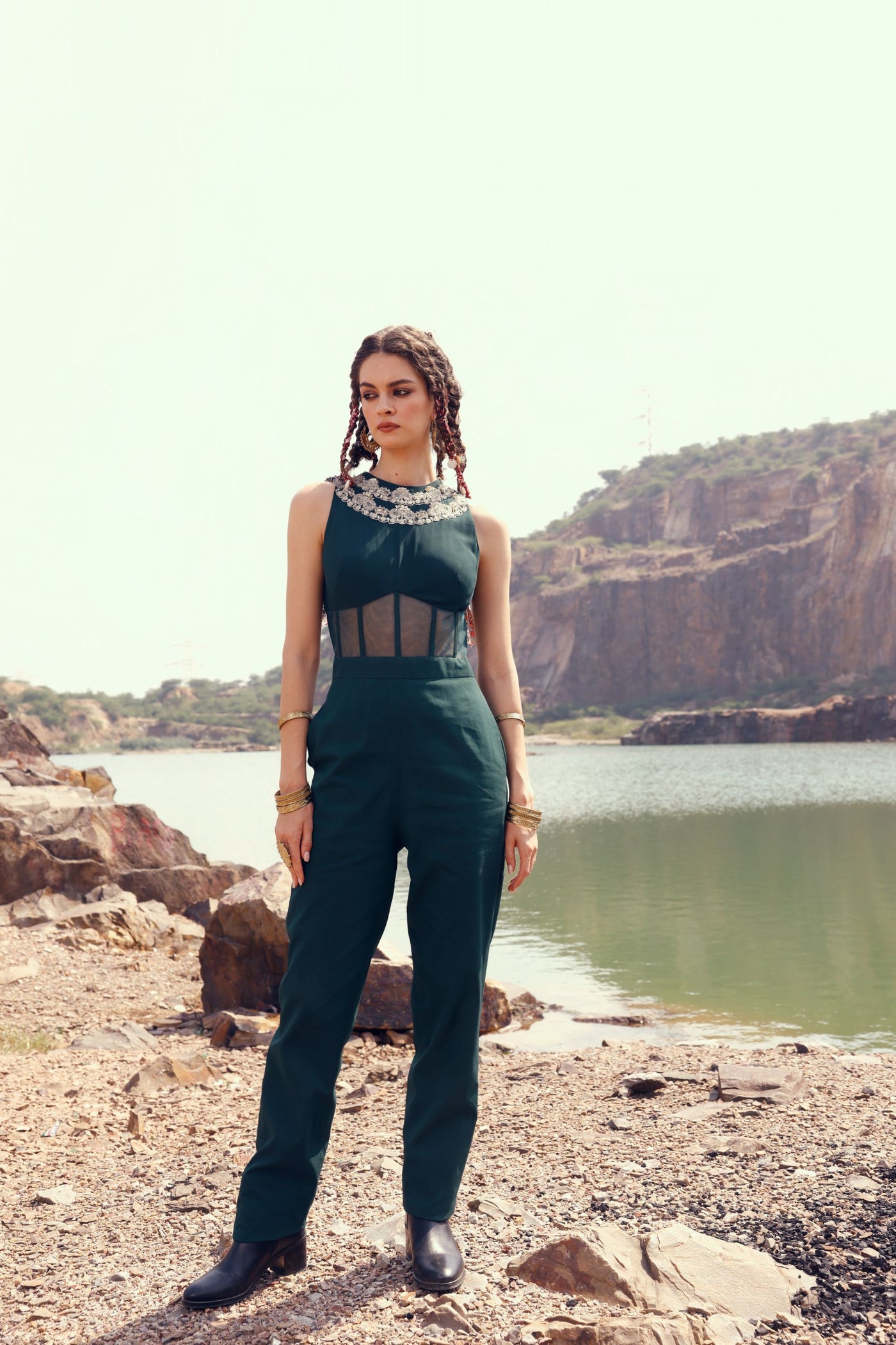 Green Corset Jumpsuit