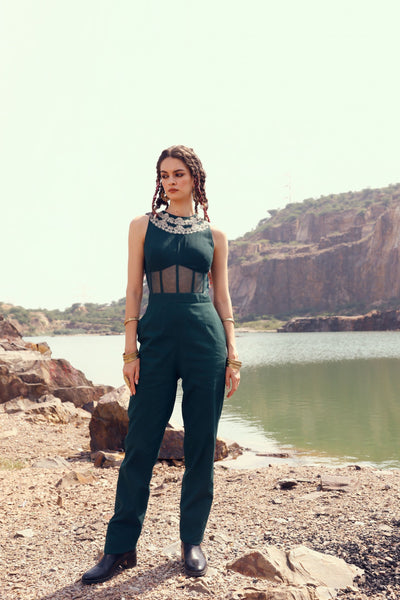 Green Corset Jumpsuit
