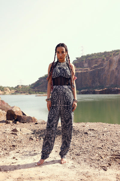 Geo Floral Corset Jumpsuit