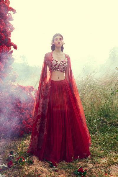 Red Tara Cape Set