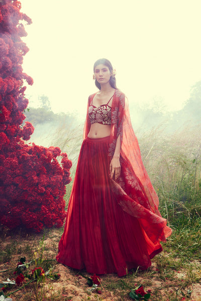 Red Tara Cape Set