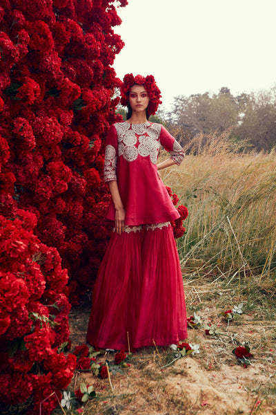Fuchsia A-Line Top & Sharara