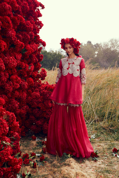 Fuchsia A-Line Top & Sharara