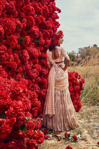 Champagne Tara Nurekha Pre-Stitched Saree