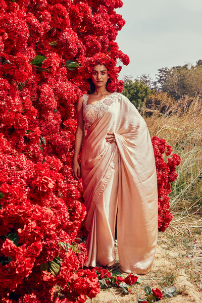 Champagne Floral Saree