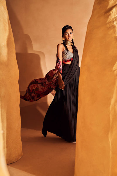 Gulbahar Cape & Palazzo Saree