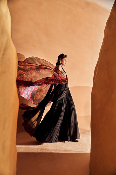 Gulbahar Cape & Palazzo Saree