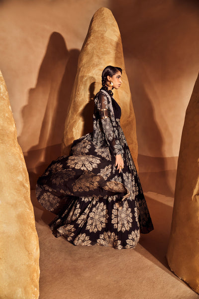 Black Tara Jacket Anarkali