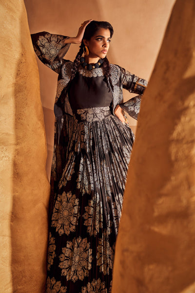 Black Tara Jacket Anarkali