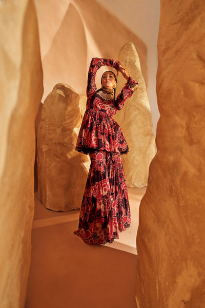 Gulbahar Peplum & Sharara Set