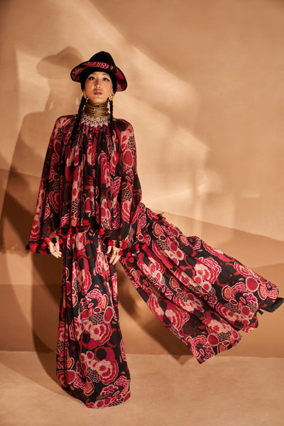 Gulbahar Poncho Top & Pants Set