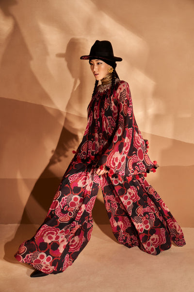 Gulbahar Poncho Top & Pants Set