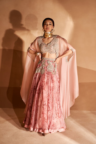 Blush Bahaar Lehenga & Cape Set