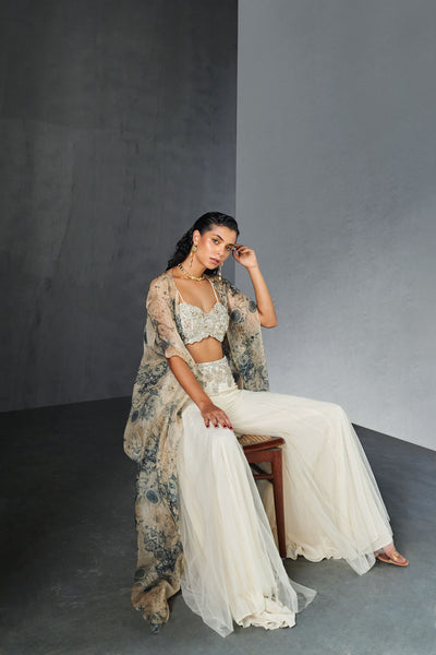 Champagne Blue Cape Set
