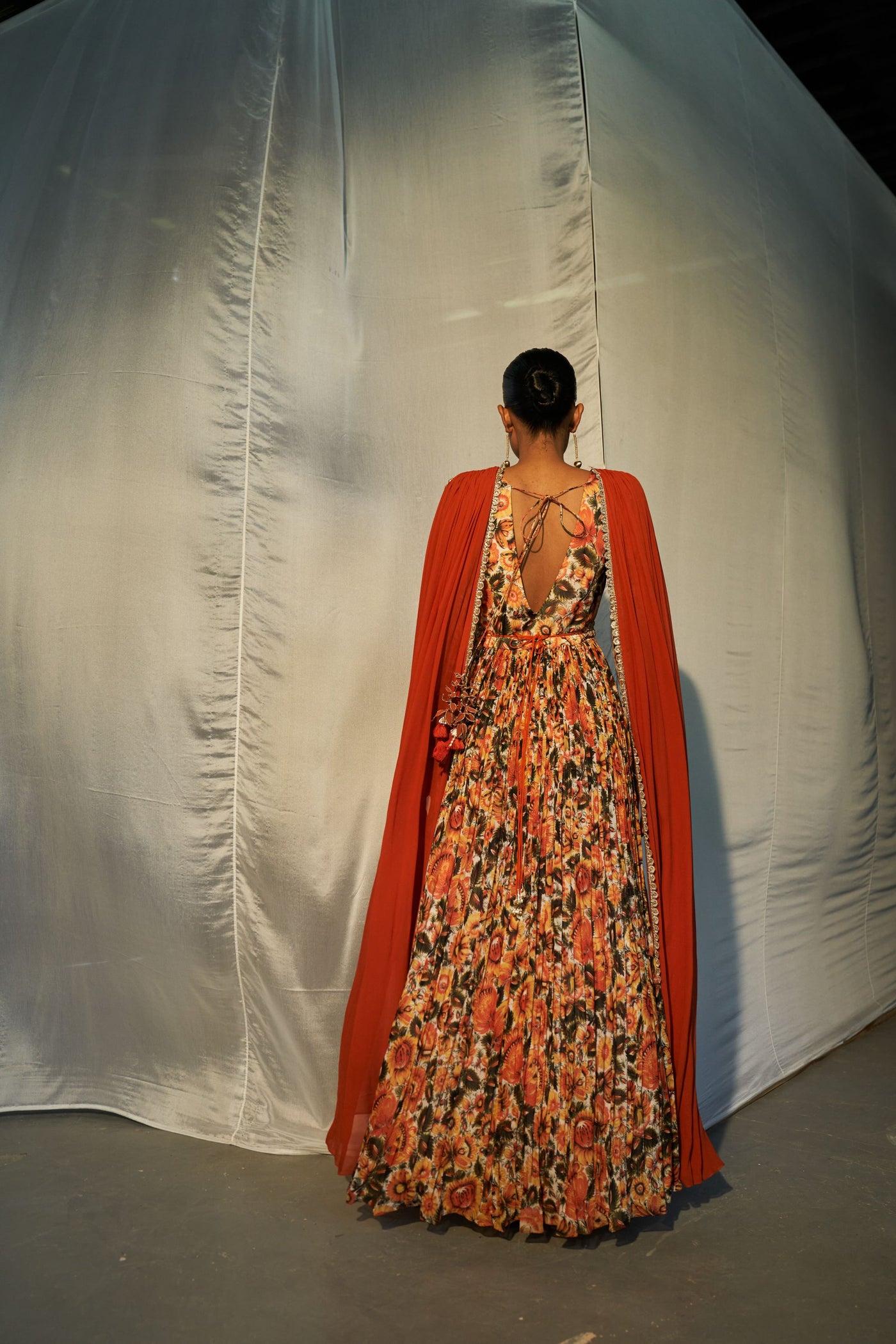 Haldi Floral Georgette Print Anarkali