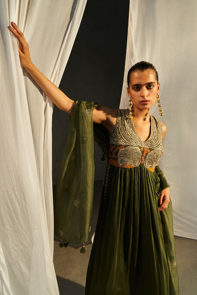 Silk Long Slit Kurta Palazzo Set