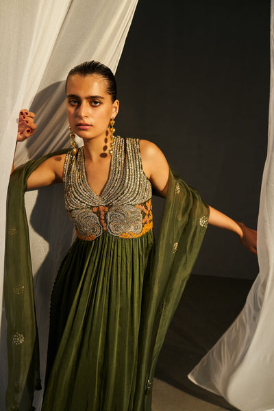 Silk Long Slit Kurta Palazzo Set