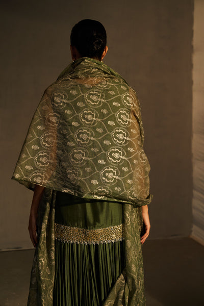 Green Embroidered Kurta & Sharara Set