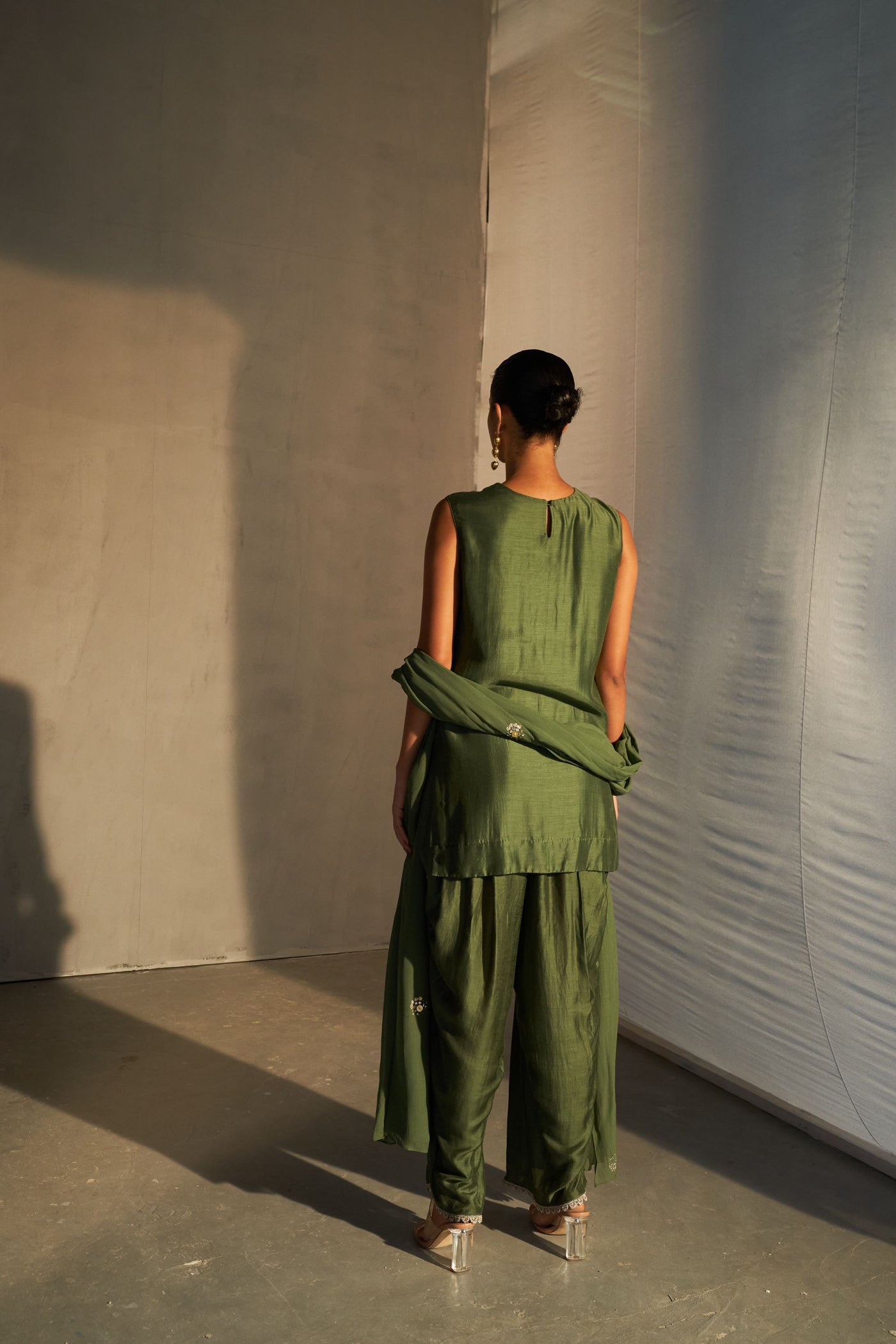 Green Kurta & Dhoti Salwar Set