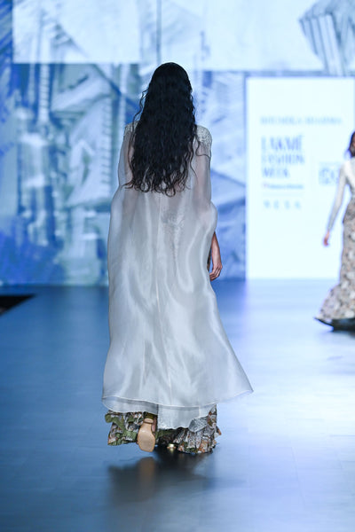 Abstract Floral Gharara & Cape Set