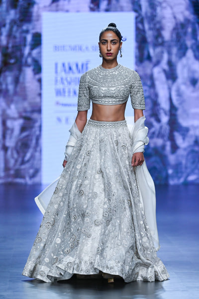 Ivory Embroidered Lehenga