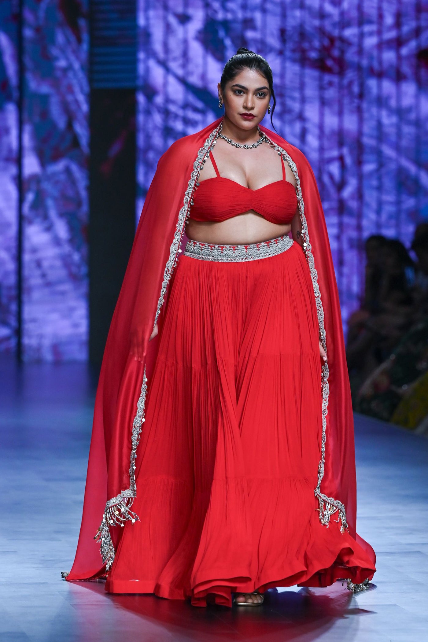 Red Bustier & Sharara Set