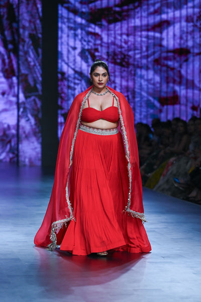 Red Bustier & Sharara Set