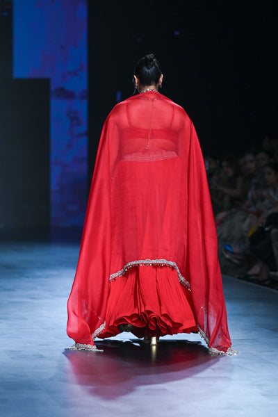 Red Bustier & Sharara Set