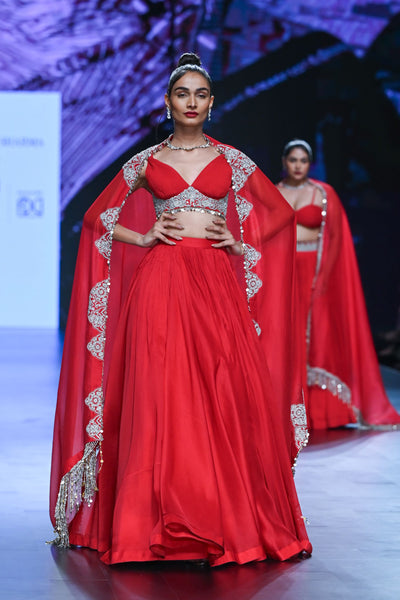 Red Bustier & Skirt Set