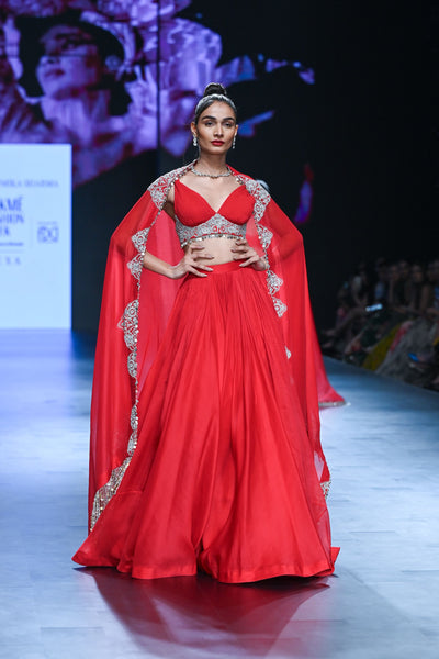 Red Bustier & Skirt Set