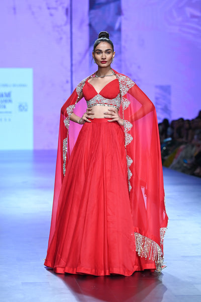 Red Bustier & Skirt Set