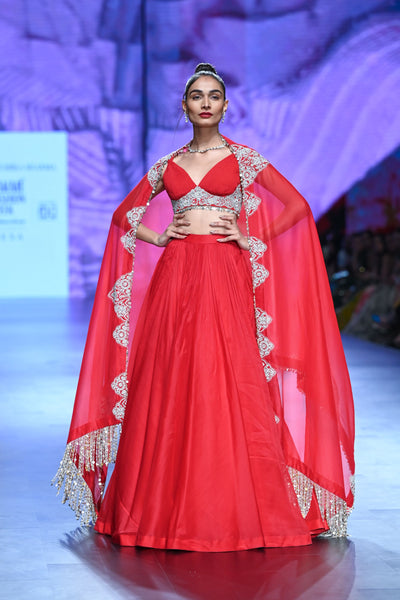 Red Bustier & Skirt Set