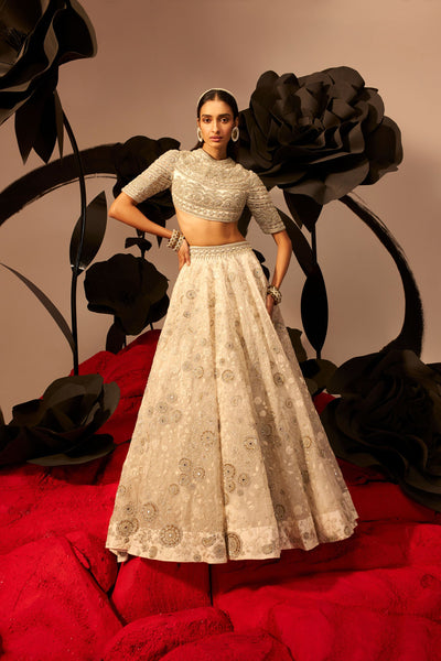 Ivory Embroidered Lehenga