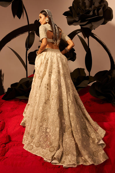 Ivory Embroidered Lehenga