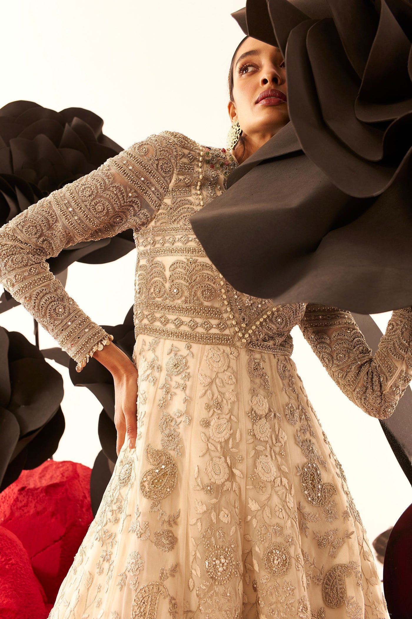 Ivory Embroidered Anarkali