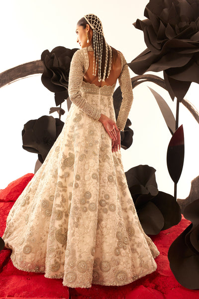 Ivory Embroidered Anarkali